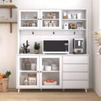 Okak 63in Dispensa, Mobile da Cucina Autoportante con 4 Ante e 4 Cassetti, Mobile Contenitore per Soggiorno, Sala da Pranzo