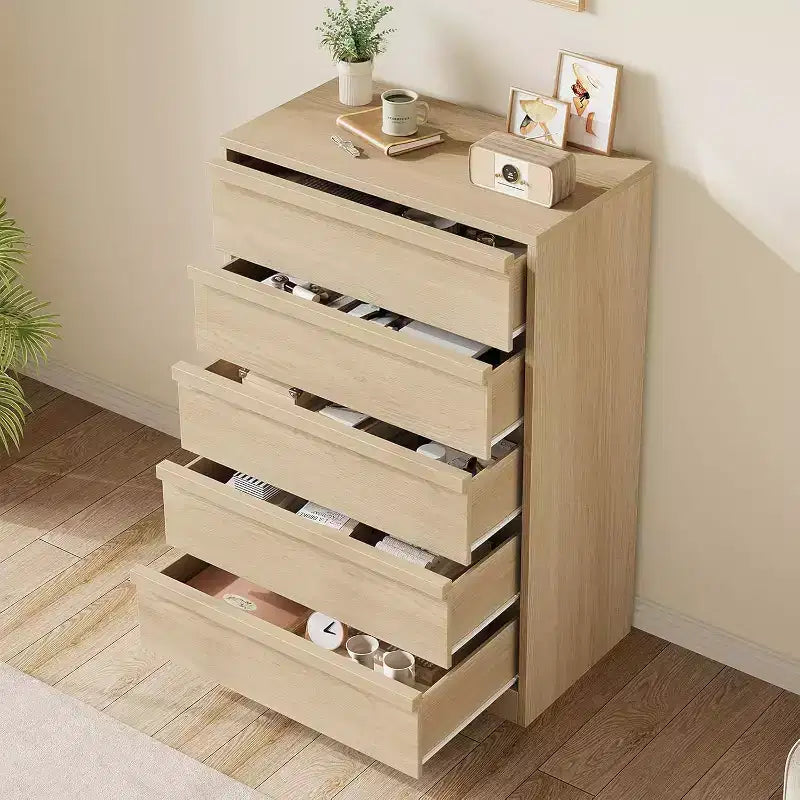 COZONY Cassettiera a 5/7 cassetti per camera da letto, Comodino alto moderno con ampio spazio, Organizzatore in legno per soggiorno, cameretta, ingresso
