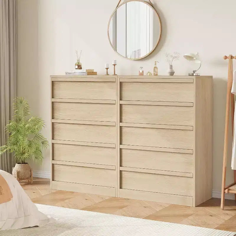 COZONY Cassettiera a 5/7 cassetti per camera da letto, Comodino alto moderno con ampio spazio, Organizzatore in legno per soggiorno, cameretta, ingresso