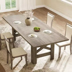 Wood Dining Table for 6-8 People, 70.87 Long Kitchen Table with Sturdy Legs, Farmhouse Rectangular Dinner Table for Dining Room, Living Room