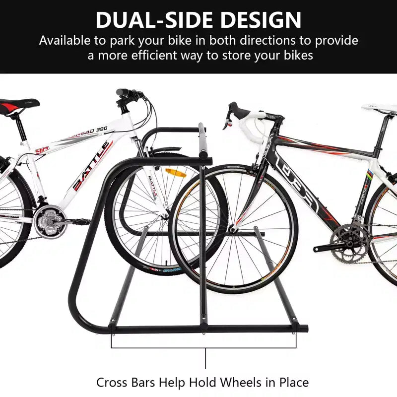 10-Bike Commercial Floor Rack, Heavy Duty Powder-Coated Steel Grid Organizer, Freestanding Double-Sided Storage for Garages/Storefronts/Schools