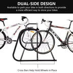 10-Bike Commercial Floor Rack, Heavy Duty Powder-Coated Steel Grid Organizer, Freestanding Double-Sided Storage for Garages/Storefronts/Schools