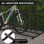 Portabiciclette commerciale a terra per 10 bici, organizzatore a griglia in acciaio verniciato a polvere resistente, portaoggetti autoportante a doppio lato per garage/vetrine/scuole