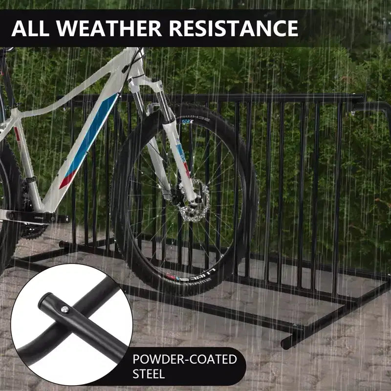 Portabiciclette commerciale a terra per 10 bici, organizzatore a griglia in acciaio verniciato a polvere resistente, portaoggetti autoportante a doppio lato per garage/vetrine/scuole