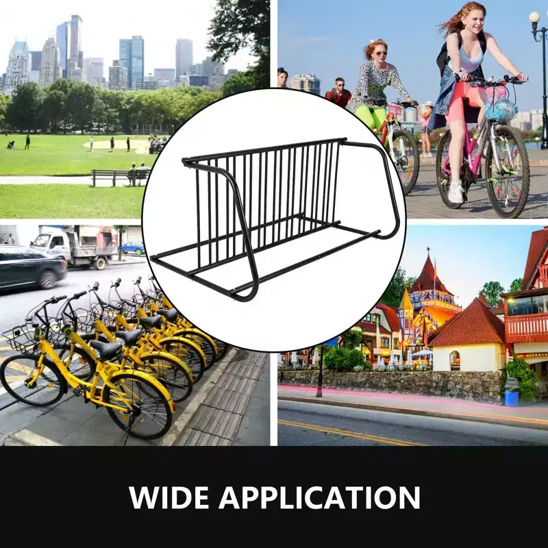 Portabiciclette commerciale a terra per 10 bici, organizzatore a griglia in acciaio verniciato a polvere resistente, portaoggetti autoportante a doppio lato per garage/vetrine/scuole