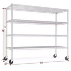 HOMDOX Scaffale di stoccaggio in metallo per carichi pesanti a 4 ripiani da 2400 libbre, 60L x 18P x 72H Ripiani regolabili in filo metallico per stoccaggio, Unità di scaffalatura indipendenti