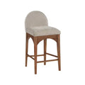 Meridian Furniture,Waldorf Beige Chenille Fabric Stool