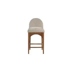 Meridian Furniture, Sgabello Waldorf in Tessuto Ciniglia Beige