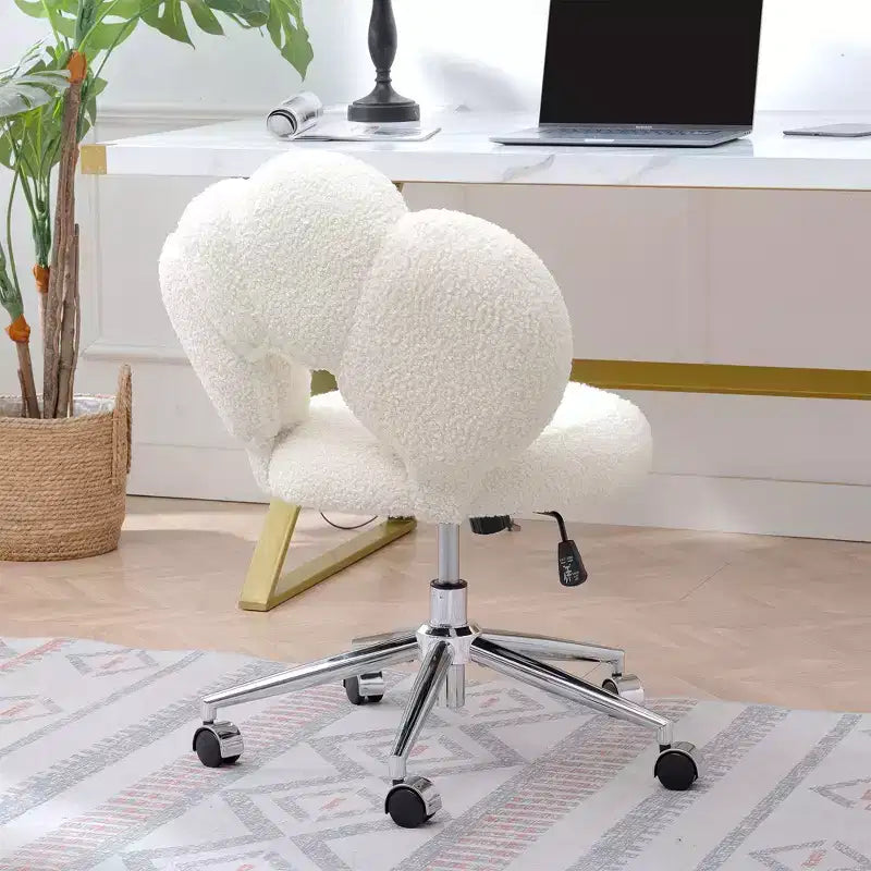 Okak Teddy Sedie da Scrivania per Ufficio, Morbida Sedia Girevole con Altezza Regolabile e Base in Metallo, Sedia Criss Cross per Ufficio, Casa