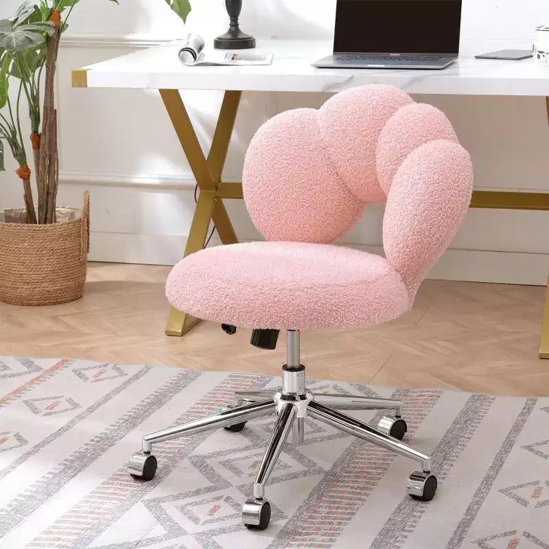 Okak Teddy Sedie da Scrivania per Ufficio, Morbida Sedia Girevole con Altezza Regolabile e Base in Metallo, Sedia Criss Cross per Ufficio, Casa