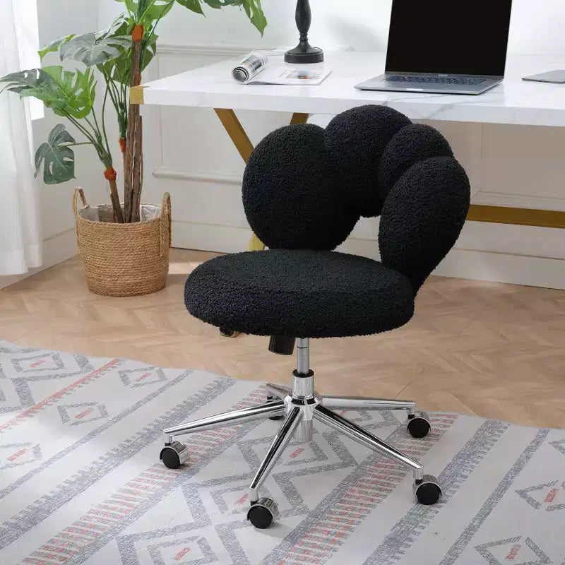 Okak Teddy Sedie da Scrivania per Ufficio, Morbida Sedia Girevole con Altezza Regolabile e Base in Metallo, Sedia Criss Cross per Ufficio, Casa