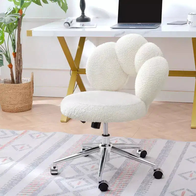 Okak Teddy Sedie da Scrivania per Ufficio, Morbida Sedia Girevole con Altezza Regolabile e Base in Metallo, Sedia Criss Cross per Ufficio, Casa