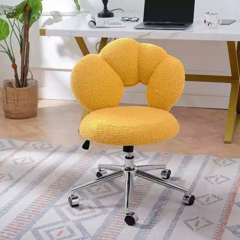 Okak Teddy Sedie da Scrivania per Ufficio, Morbida Sedia Girevole con Altezza Regolabile e Base in Metallo, Sedia Criss Cross per Ufficio, Casa