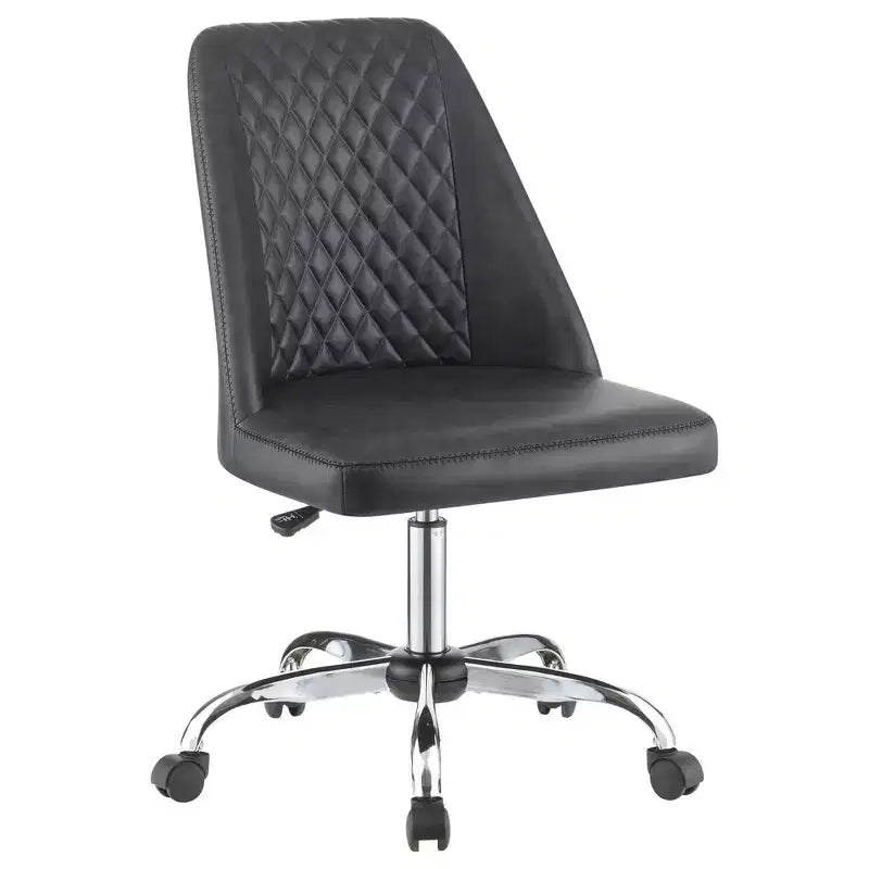 Sedia da ufficio ergonomica Okak con altezza regolabile, sedia da computer imbottita con sedile e schienale imbottiti, sedia a croce per studio, grigia