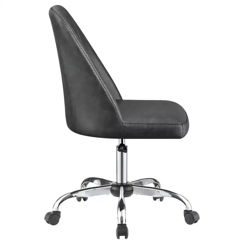 Sedia da ufficio ergonomica Okak con altezza regolabile, sedia da computer imbottita con sedile e schienale imbottiti, sedia a croce per studio, grigia