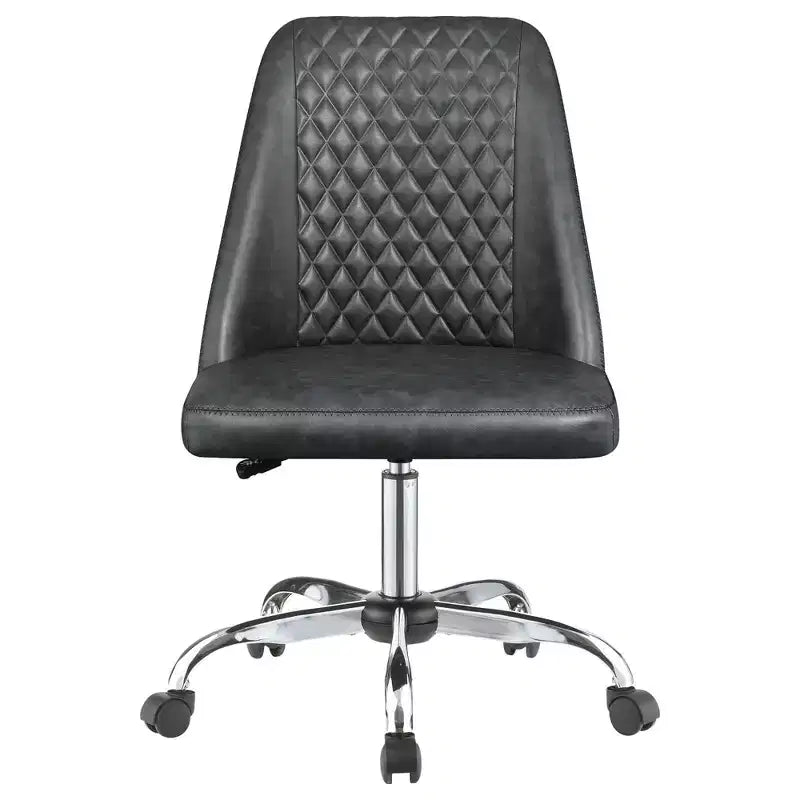 Sedia da ufficio ergonomica Okak con altezza regolabile, sedia da computer imbottita con sedile e schienale imbottiti, sedia a croce per studio, grigia