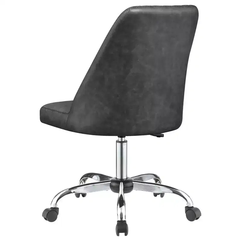Sedia da ufficio ergonomica Okak con altezza regolabile, sedia da computer imbottita con sedile e schienale imbottiti, sedia a croce per studio, grigia
