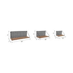 Set di 3 Scaffali da Parete – Mensole Sospese Boho in Metallo e Legno con Finitura Impiallacciata – Struttura in Ferro – Mensole Galleggianti Decorative per Casa e Ufficio