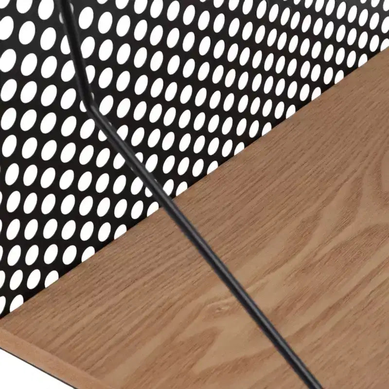 Set di 3 Scaffali da Parete – Mensole Sospese Boho in Metallo e Legno con Finitura Impiallacciata – Struttura in Ferro – Mensole Galleggianti Decorative per Casa e Ufficio