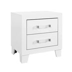 HomeRoots Comodino a Due Cassetti in Legno Bianco 22