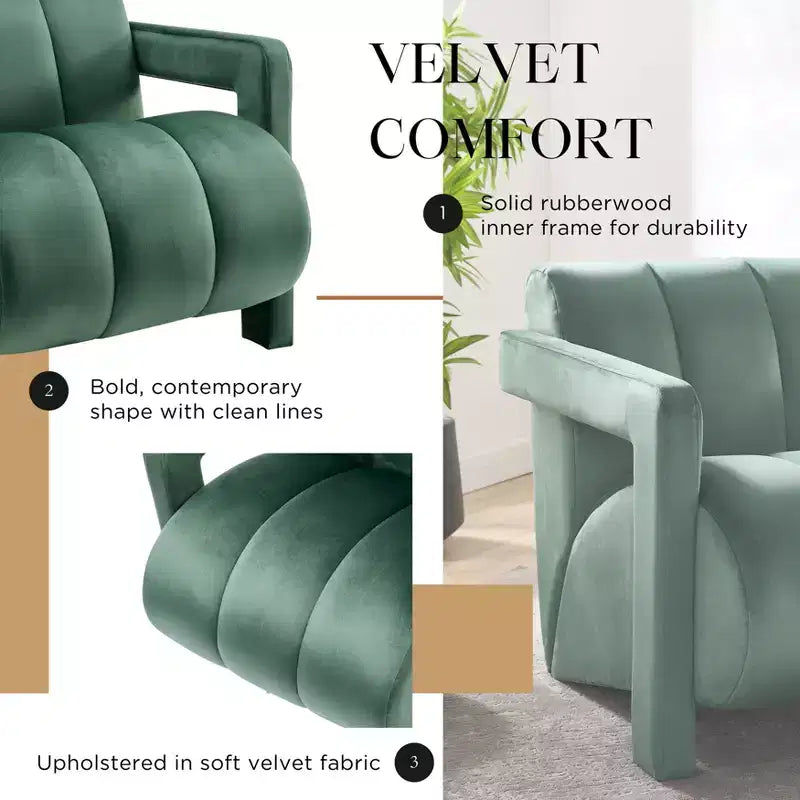Poltrona di design in velluto Velmor di Roundhill Furniture