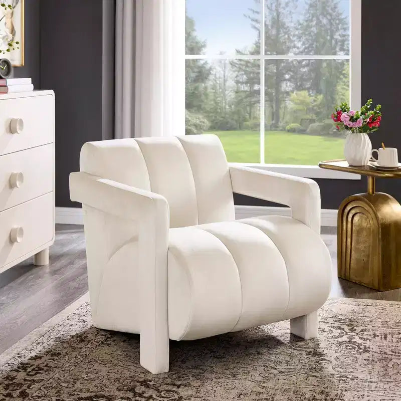 Poltrona di design in velluto Velmor di Roundhill Furniture