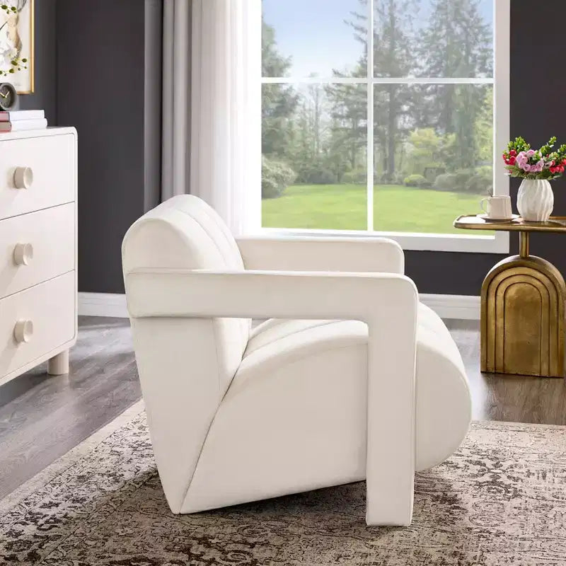 Poltrona di design in velluto Velmor di Roundhill Furniture