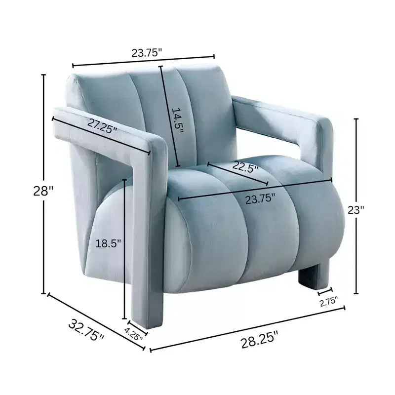 Poltrona di design in velluto Velmor di Roundhill Furniture