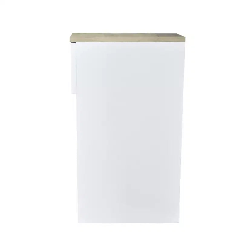 AndMakers Tavolino da Divano Rettangolare 8 in. in Legno con Cassetto, Titanio Bianco