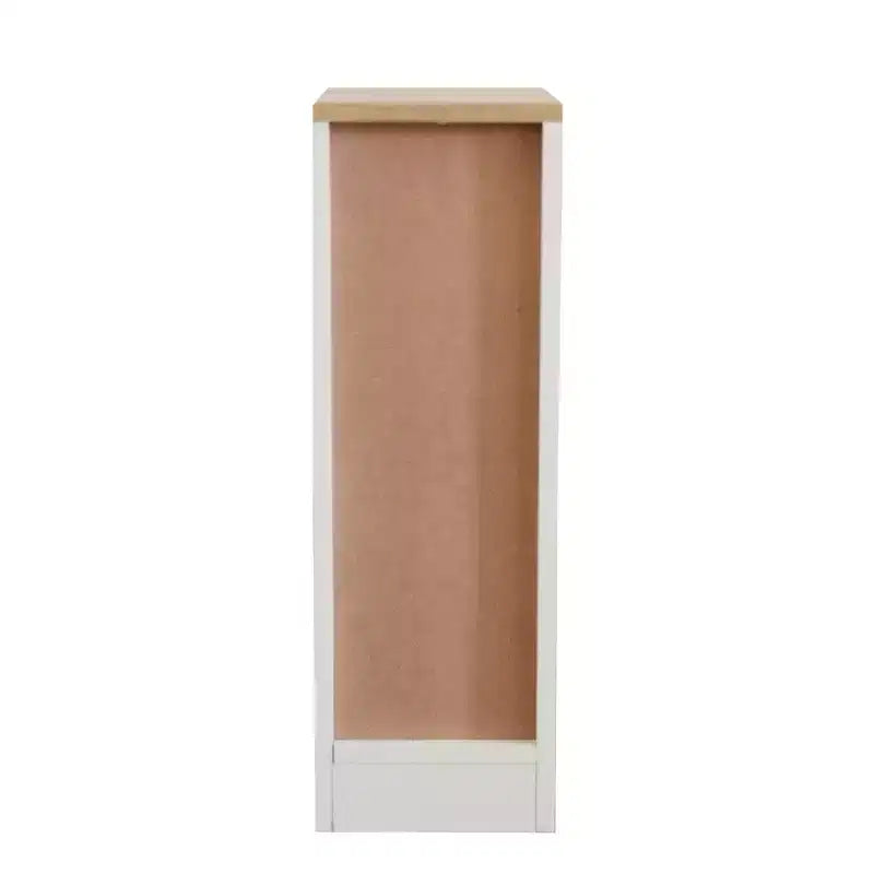 AndMakers Tavolino da Divano Rettangolare 8 in. in Legno con Cassetto, Titanio Bianco