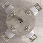 Tavolo da pranzo 47 per 4-6 persone, rotondo con piano in legno e base a piedistallo per sala da pranzo, cucina (sedie non incluse)