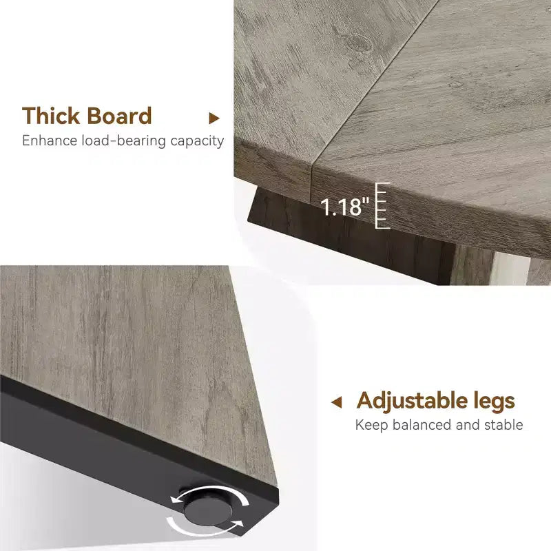 Tavolo da pranzo 47 per 4-6 persone, rotondo con piano in legno e base a piedistallo per sala da pranzo, cucina (sedie non incluse)