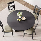Tavolo da pranzo 47 per 4-6 persone, rotondo con piano in legno e base a piedistallo per sala da pranzo, cucina (sedie non incluse)