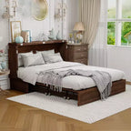 Letto a scomparsa Keloyid Haimyy Queen con struttura in legno massiccio, caricatore integrato e cassetto robusto