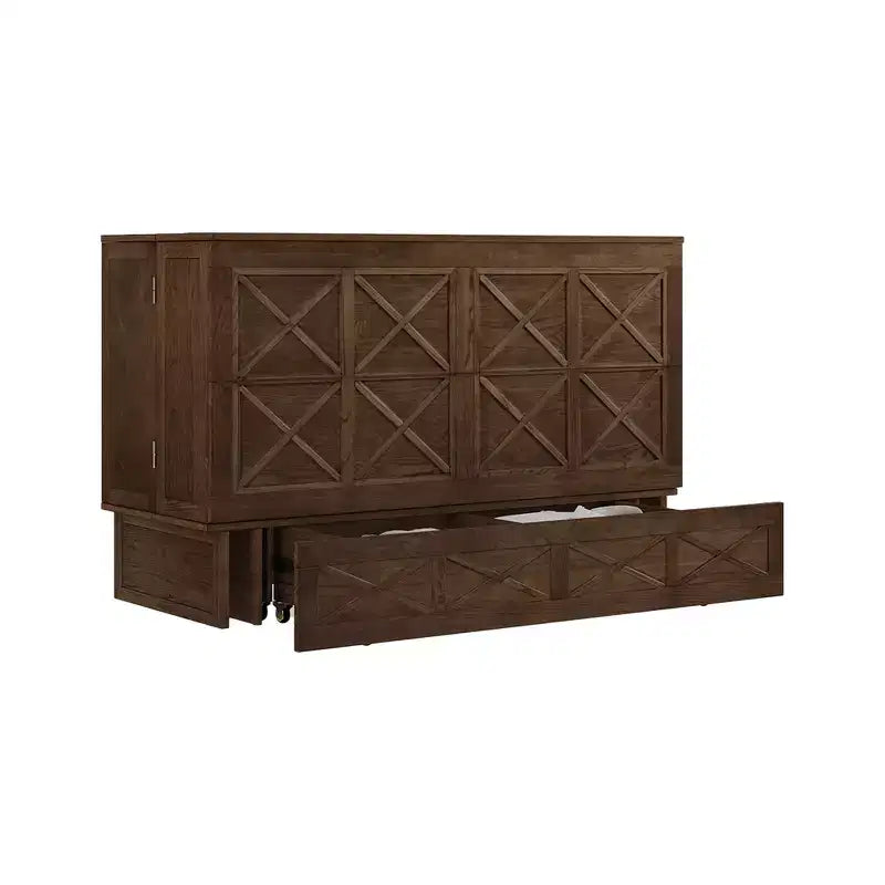 Letto a scomparsa Keloyid Haimyy Queen con struttura in legno massiccio, caricatore integrato e cassetto robusto