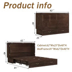 Letto a scomparsa Keloyid Haimyy Queen con struttura in legno massiccio, caricatore integrato e cassetto robusto