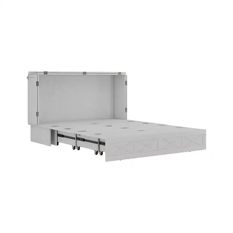 Letto a scomparsa Keloyid Haimyy Queen con struttura in legno massiccio, caricatore integrato e cassetto robusto