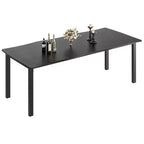 Tavolo da pranzo rettangolare da 71/78 per 6-8 persone con bordo irregolare a onda e struttura in metallo, impermeabile e antigraffio, versatile per mangiare/lavorare/studiare