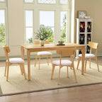 Christopher Knight Home Adrian Set da Pranzo 5 Pezzi Moderno Metà Secolo con Tavolo in Legno e Sedie Imbottite
