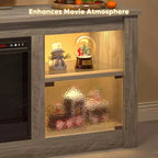 Meuble TV Bestier 63" avec cheminée pour téléviseurs jusqu'à 70", console multimédia avec armoires et étagères, meuble TV avec cheminée électrique et télécommande