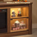 Meuble TV Bestier 63" avec cheminée pour téléviseurs jusqu'à 70", console multimédia avec armoires et étagères, meuble TV avec cheminée électrique et télécommande