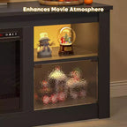 Meuble TV Bestier 63" avec cheminée pour téléviseurs jusqu'à 70", console multimédia avec armoires et étagères, meuble TV avec cheminée électrique et télécommande
