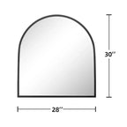 1 pezzo, 30 pollici A x 27 pollici L, specchio da parete nero, in lega di alluminio, con cornice sottile ad angolo retto e arco, da appendere