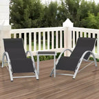 Set di 3 sedie a sdraio da esterno, sedie reclinabili, lettini da patio in alluminio, design moderno, resistenti alle intemperie e facili da montare