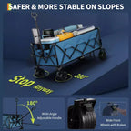 Carrello pieghevole extra large, carrello multiuso pieghevole resistente con portabicchieri, carrello pieghevole per tutti i terreni per spiaggia, campeggio e sabbia