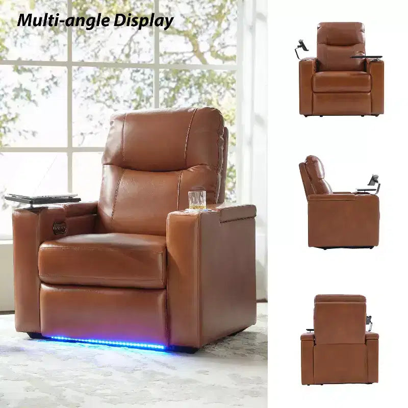 Set reclinabile Flora in vera pelle, 2 pezzi|HULALA HOME