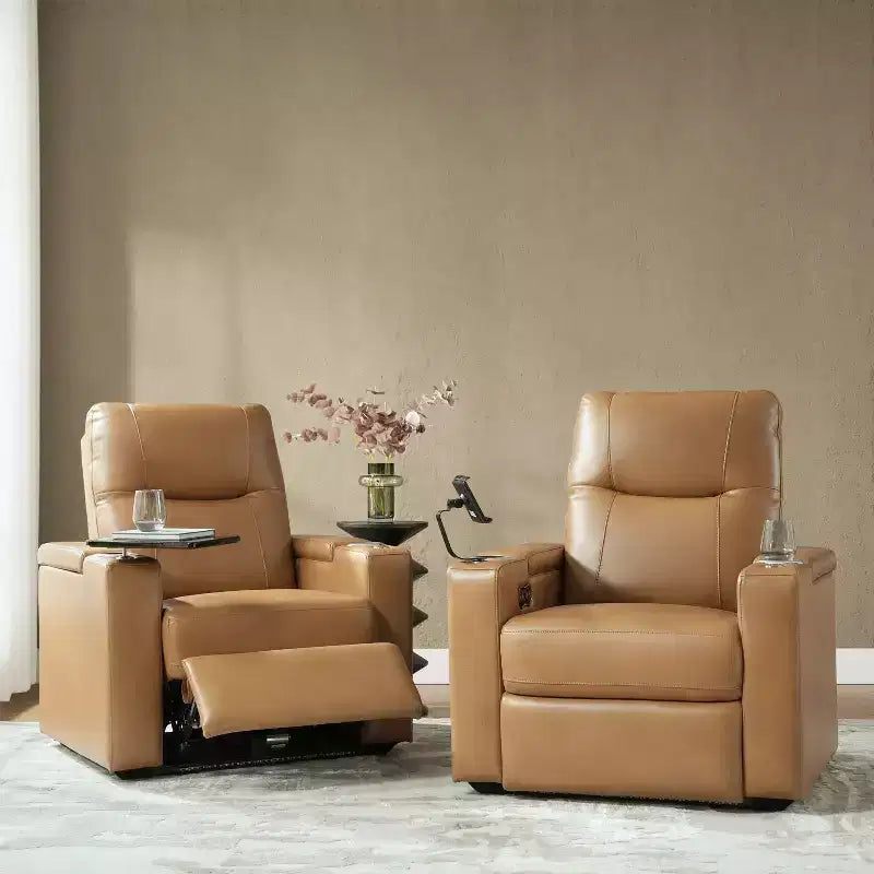 Set reclinabile Flora in vera pelle, 2 pezzi|HULALA HOME