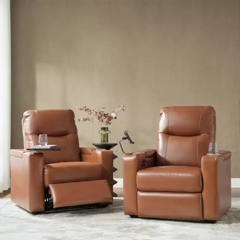 Set reclinabile Flora in vera pelle, 2 pezzi|HULALA HOME