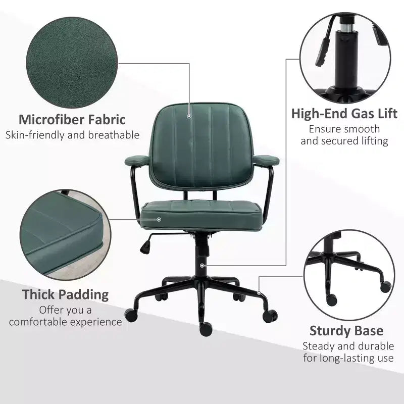 Okak Sedia da Ufficio Ergonomica con Supporto Lombare Regolabile, Sedia da Computer Imbottita con Poggiatesta e Braccioli Regolabili per Casa, Ufficio