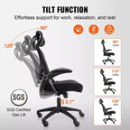 Okak Sedia da Ufficio Ergonomica con Supporto Lombare Regolabile, Sedia da Computer Imbottita con Poggiatesta e Braccioli Regolabili per Casa, Ufficio